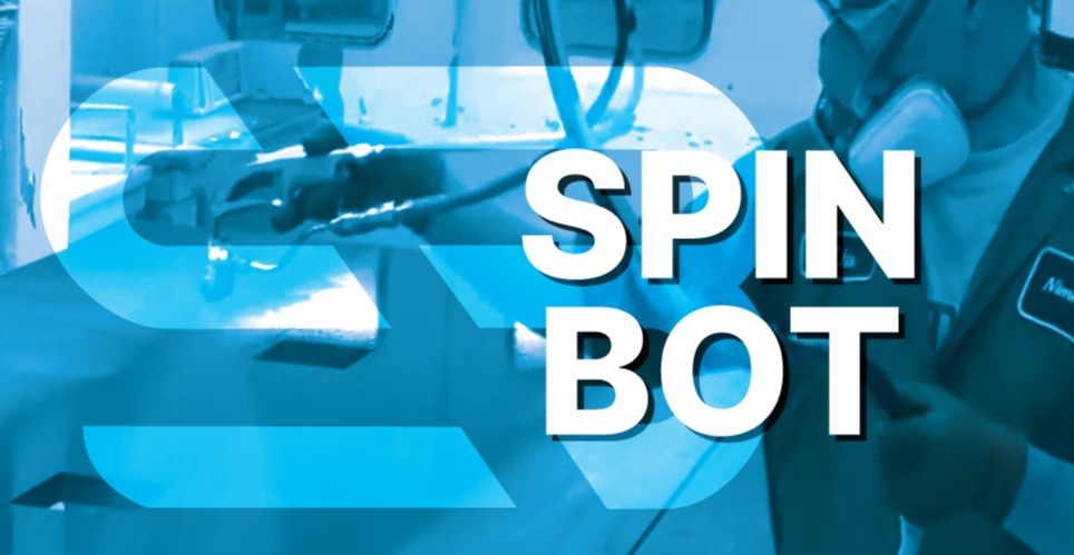 Spin Bot in spray booth